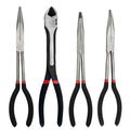 4 Piece 11" Extra Long Needle Nose Pliers Set with Insulated Comfort Grip - size: 4 Pieces - 11" - Straight/45°/90°/Diagonal