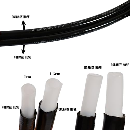 Sewer Jetter Kit for Pressure Washer 5800 PSI Drain Cleaner Hose 1/4 Female NPT,Button Nose,Pressure Washer Adapter,Button Hose Sewer Jetting Nozzle Pearl Corsage Pin Waterproof Tape with 2 Spanner - size: 25FT
