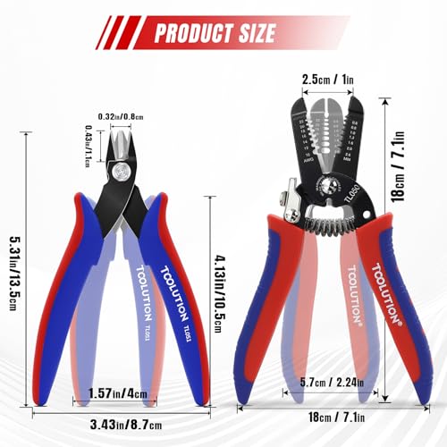 2-Piece Electrician's Pliers Set Professional Wire Stripping Tool - color: Flush Cutter+wire Stripper