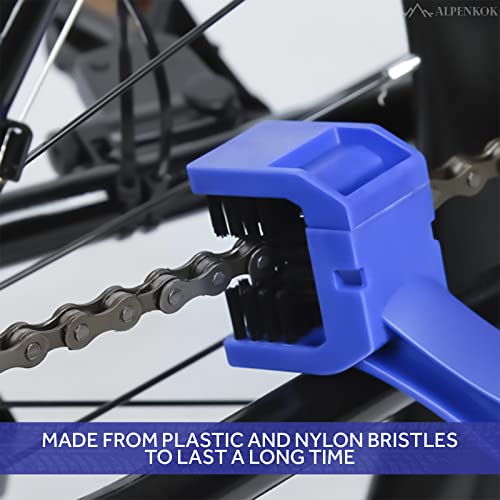 ALPENKOK Motorcycle Chain Brush, 3-Sided, O-Ring Safe, Reinforced PP Handle - size: 1 Count (Pack of 1)