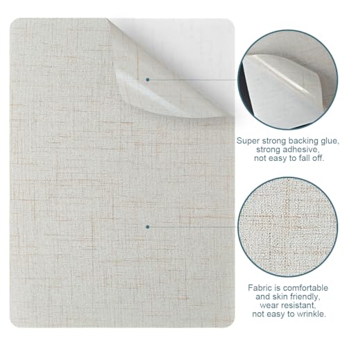 WILDREEDS 2 Pcs 8 x11 Inch Linen Repair Patches, Self-Adhesive Fabric Patch for Sofas, Couch, Furniture,Tote Bags, Car Seats (2.0 Beige) - color: 2.0 Beige