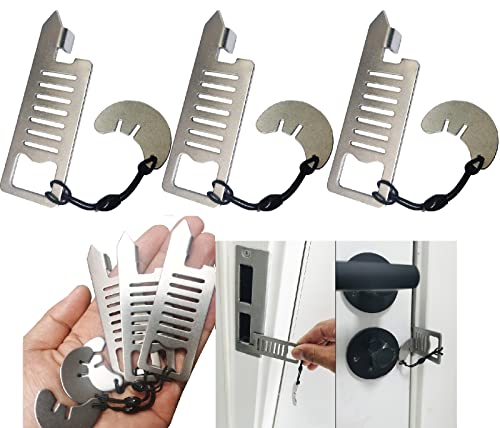Portable Door Lock for Travel Door Lock College Dorm Lock Hotel Room Security Devices Apartment Jammer Additional Safety for Traveling Home College (3)