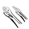 CHESCO 7" Long Nose & 10" Curved Jaw 4th Gen Self-Adjusting Locking Pliers, One-Hand Auto-Lock Design, Heavy-Duty Cr-V Steel Professional Hand Tool for Automotive, Plumbing & DIY (2-Piece) - size: 7 Inch & 10" Inch