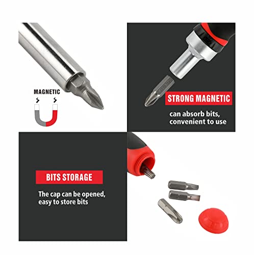 38-Piece Ratcheting Screwdriver Sets nut Driver Set Magnetic Torx Slotted Phillips Square Muti Screwdriver Bits Sockets Set T-Handle Rachet Tools Set Basic Tool Kit for Home Repair Dorm Mechanics - size: 38PCS