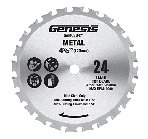 Genesis 5.8 Amp 4-3/4” Metal Cutting Circular Saw with Chip Collector and Metal Cutting Blade (GMCS547C)