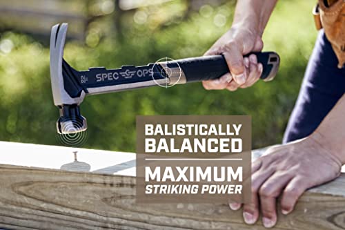 Spec Ops Tools Framing Hammer for Carpentry & Demolition, Magnetic Nail Holder, Rip Claw, Smooth Face 22 Oz - size: 22 Oz