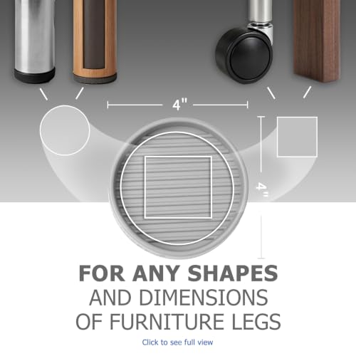 Yelanon Furniture Coasters 4 Pcs 4" Round Gray Caster Cups for Hardwood - size: 4pcs 4" Round Grey