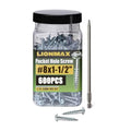 LIONMAX Pocket Hole Screws 1-1/2 Inch, 600PCS, #8 x 1-1/2" Pocket Screws