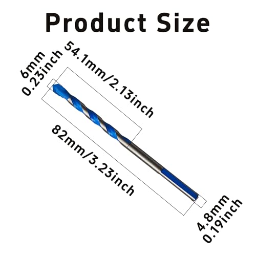 5PCS 15/64" Solid Carbide Drill Bit Set, Masonry Drill Bits, Concrete Drill Bits, Carbide Drill Bits for Glass, Tile, Brick, Cement, Plastic, Wood - size: 15/64"-5PCS