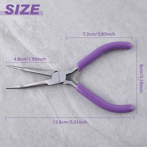 SPEEDWOX 45° Bent Needle Nose Pliers With Smooth Jaw for Jewelry & Fishing - style: Bent Needle Nose Pliers with Smooth Jaw