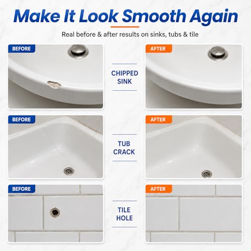 Porcelain Repair Kit White, High-Gloss Chipped Sink, Tub & Tile Repair Kit - color: No.01 White