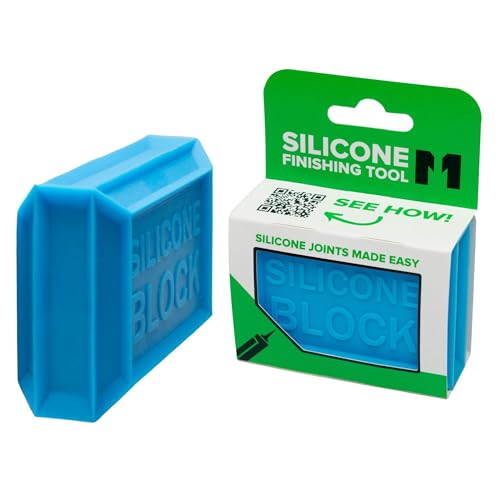 Silicone Block - 5 in 1 Easy Grip Sealant Shaping & Finishing Caulking Tool - Creates A Consistent Width Bead. Sharp & Consistent Internal Corners with A Choice of 6mm Or 8mm Bead