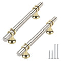 Haliwu 10 Pack 4 Inch Brused Nickel and Gold Cabinet Handles | 102mm Hole Center, Solid Aluminum and Zinc Alloy, Kitchen Pulls Hardware for Bathroom Drawer Dresser - color: Brushed nickel&Gold, size: 4-inch (102mm) hole spacing
