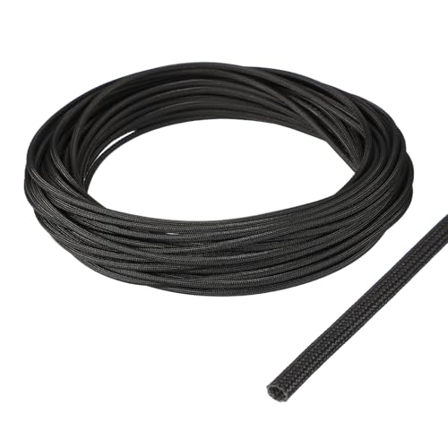 uxcell Insulation Cable Protector,1.5mm/0.06 Inch-15m/49 Feet High Temp Fiberglass Sleeve Black - color: Black, size: 1.5mm-15m