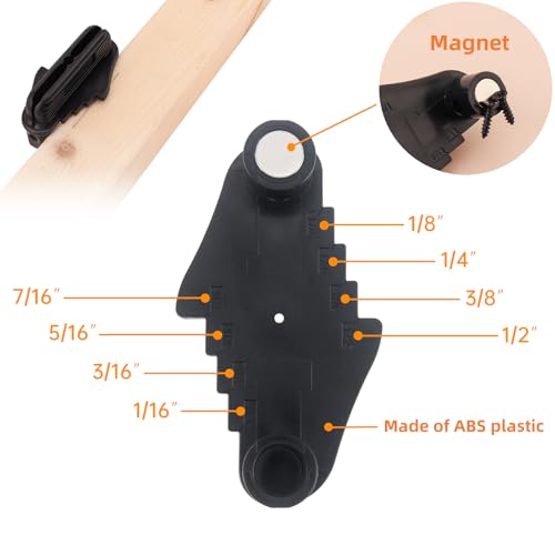 Center Scriber, Multifunction Magnetic Center Finder Tool, Woodworking Offset Marking Gauge for Carpentry with Hexagonal Pencil, Pencil Sharpener, Magnetic Scriber (Black) - color: Black