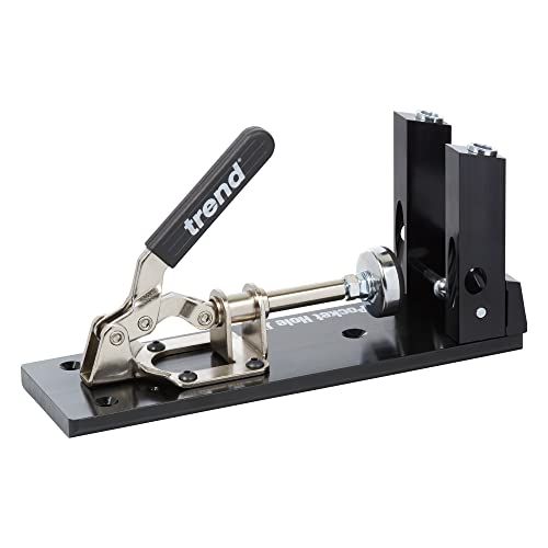 Trend Pocket Hole Jig Kit with Dual Column Jig, Face Clamp, HSS Drill Bit & Depth Setting Collar, 2 Square Bit Drives & 100 Pocket Hole Screws, PH/JIG - style: Dual Column