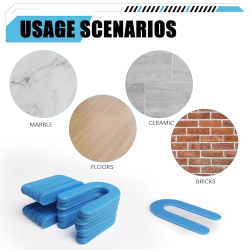 1000 Horseshoe Tile Spacers, 1/16-Inch U-Shaped Plastic Spacers for Tile Leveling System Floor Wall Tile Installation - size: 1/16"-1000 Pcs