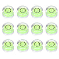 HARFINGTON 12pcs Small Circular Bubble Spirit Level 12x7mm,Green/Black - color: Green/Black, size: 12x7mm