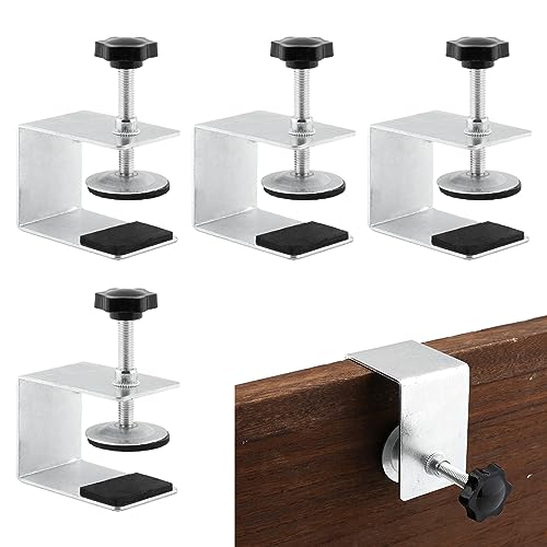 Cabinet Drawer Installation Clamps, 2/4PCS C Clamps Drawer Fixing Clip with Silicone Protect Pad, Woodworking Cabinet Hardware Jig for Door Front Knobs, Pulls Handles Install(Size:4pcs)