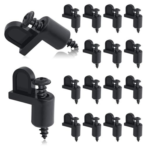 fallingstar 3/8 Inch Offset Window Screen Clips with Screws(15, Black) - color: Black