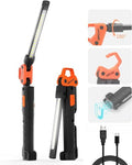 LED Work Light, Foldable Magnetic Work Light,Mechanic Light with 180°Rotate - color: Orangey