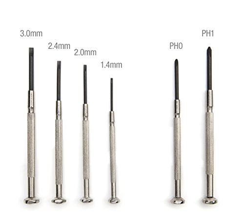 STEELMAN Precision Steel Shaft 6-Piece Electronics Screwdriver Set, Variety of Slotted/Phillips Sizes, Swivel-Head, Storage Case Included - size: 6-Piece Steel