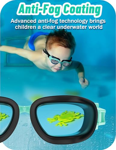 Vvinca Kids Swim Goggles, Swimming Goggles for Kids 3-14 Anti-Fog UV Protection No Leak Pool Glasses for Boys Girls - color: 11- Blue& Black