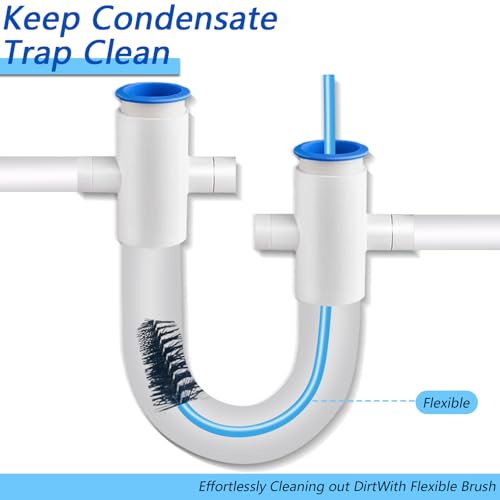 4 PCS Condensate Flexible Drain Brush, 15.7 in Nylon and PVC Drain Line Cleaning Brush, Keep Condensate Traps Clean, for AC Condensate Trap, Dirt Clean Condensate Drain Trap - style: 4 PCS 15.7 In