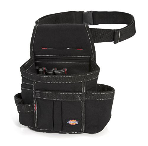 Dickies 8-Pocket Tool Belt/Utility Pouch, Adjustable 2-Inch Belt, Durable Canvas Construction, Puncture-Resistant Liner, Black - color: Black