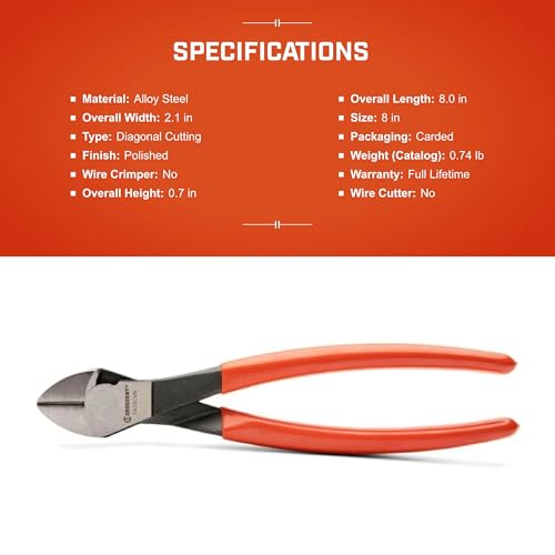 Crescent 8" Heavy-Duty Diagonal Cutting Pliers | 5428CVN