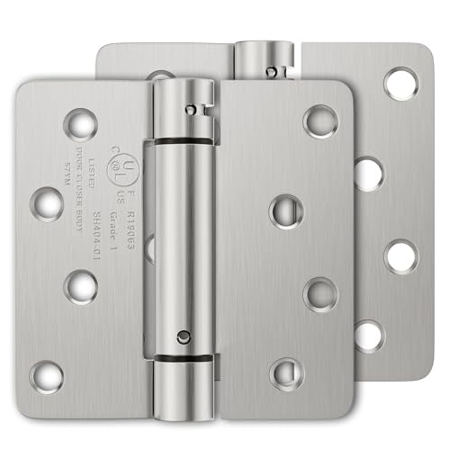 Luxbaro 2 Pack Self Closing Door Hinges 4 Inch, Adjustable Tension - color: Brushed Nickel-1/4'', size: 4" 2 Pack
