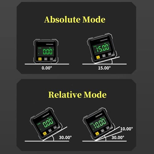 Digital Angle Finder with Electronic Laser & 4-Side Magnetic Base - Electronic Inclinometer with LED Display Cube Inclinometer, Table Saw Miter Protractor, Woodworking Measuring Tool, Level Box