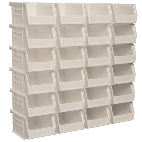 Akro-Mils 30210 AkroBins Plastic Storage Bins, 5"x4"x3", Stone, 24-Pack - color: Stone