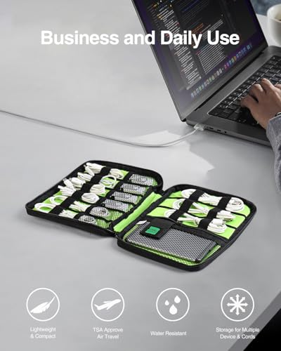 Luxtude Travel Cable Organizer Bag, Flat Cord Organizer Case