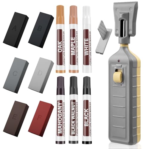 Laminate Floor Repair Kit -6PCS Vinyl Floor Wax with 6PCS Wood Touch Up Marker Restore Any Scratches, Stains, Cracks, Hole for Floor, Door, Cabinet - color: C-6 Colors