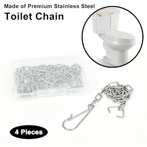 4 Pack Toilet Flapper Chain Replacement Kit