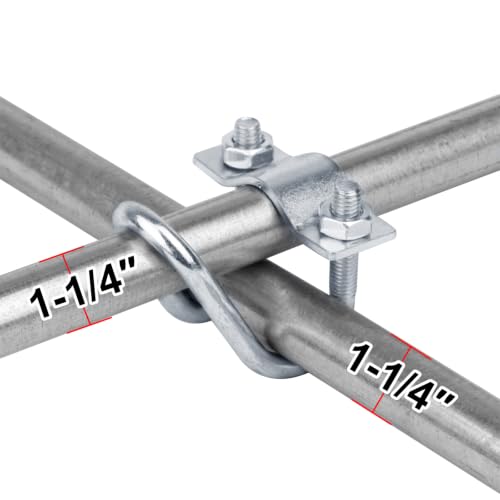 10 Sets 1-1/4" OD Cross Tube Clamp Connector, Greenhouse Crossover Clamp - size: 1-1/4" OD