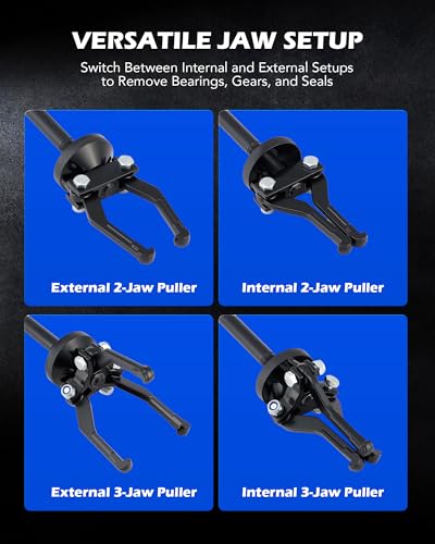 OMT 22pc Slide Hammer Puller Set, Axle Bearing Hub & Seal Remover Kit - color: Black Puller, size: 22pc Slide Hammer Puller Set