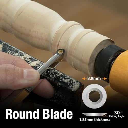 POWERTEC 71827 Carbide Tipped Woodturning Tool 3 Piece Set with Straight, Shallow Swan Neck & Deep Swan Neck for Deep Hollowing Work, Wood Lathe Chisel with Replaceable Tips - style: 3pcs set for deep hollowing