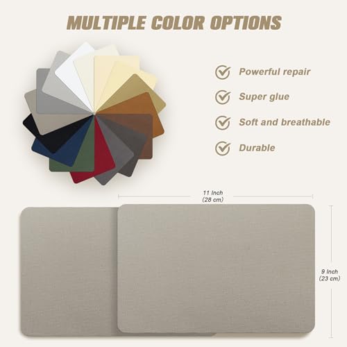 OAZ Canvas Repair Patch Self-Adhesive Fabric Patch, 9x11 Inch 2 Pcs, Waterproof Fabric Repair Patch for Furniture, Couch, Tent, Tote Bag, Sofa, Car Seat, Lounge Chair, Awning (Beige) - color: Canvas Beige, size: 9" x 11"