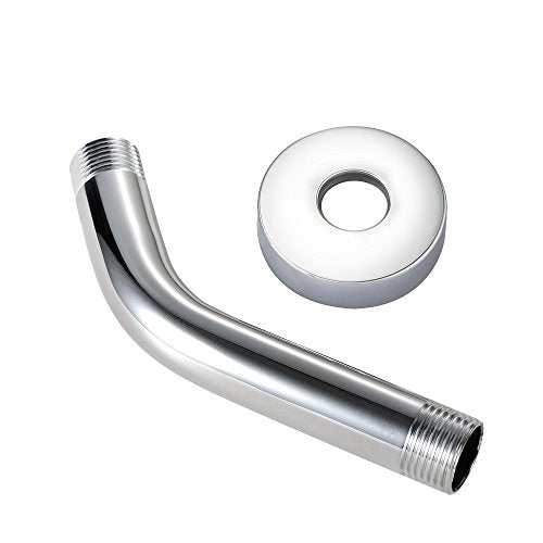 Purelux Universal Shower Arm 6 Inches Made of Stainless Steel in Chrome finish, Water Outlet PJ1002 - color: Chrome, size: 6 Inches