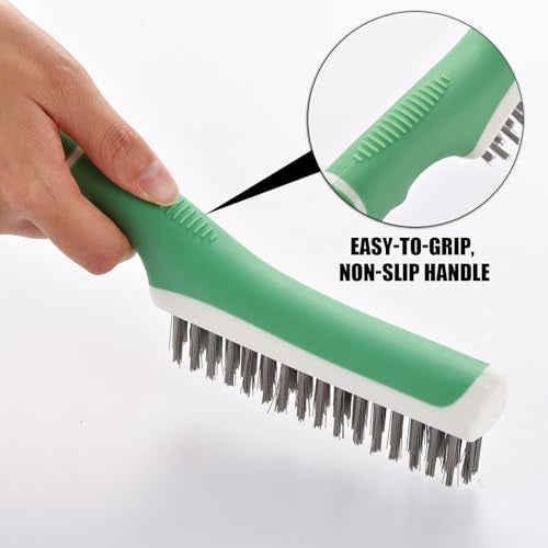 Wire Brush 2Pcs, Stainless Steel Bristle Wire Brushes for Cleaning Rust