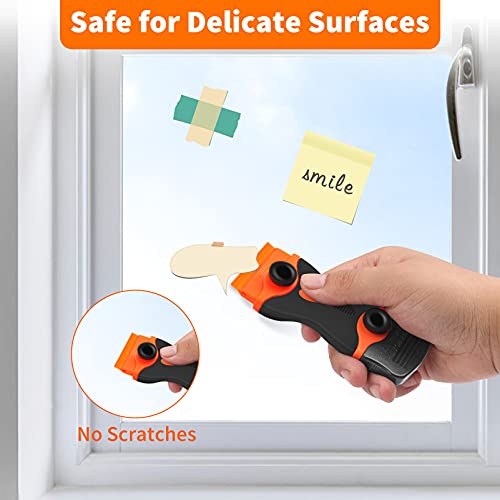 Razor Blade Scraper Tool - Razor Scraper with 40 Metal & Plastic Blades - color: Orange