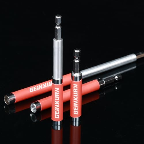 Geinxurn 5 PCS Drive Guide with Self Retracting Sleeve, Mixed Length Magnetic Drill Bit Tip Holder for Prevent Screws Shaking When Driving - style: GSLB005