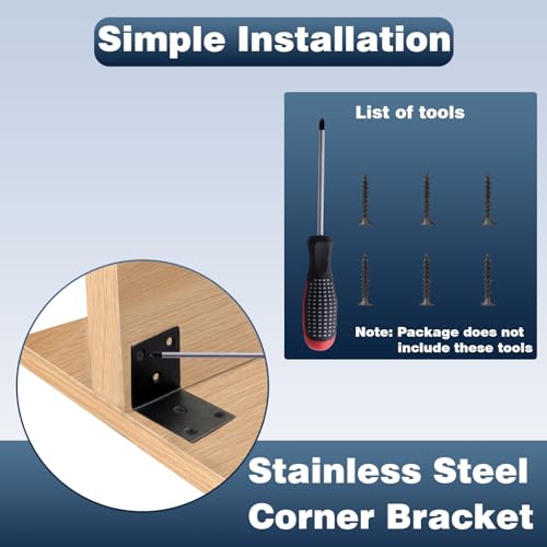 25PCS L Brackets, 2.6" 304 Stainless Steel Brackets, Black - size: 25PCS-2.6'' L Brackets