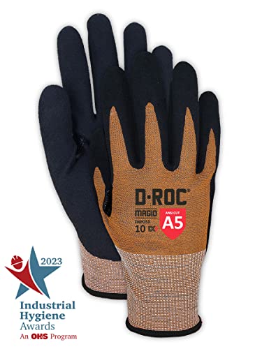 MAGID D-ROC ANSI A5 DX+ Technology VersaTek Grip Work Gloves, 12 Pairs, Size 8/Medium, DXPG53 - size: 8/M, style: 12 Pairs