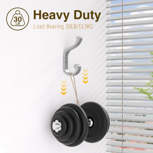 Coat Hooks Wall Mount,Heavy Duty Wall Hooks for Backpack,Towel,Silver 6 Pcs - color: Silver, size: 6 Pack