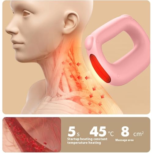 Deep Tissue Percussion Muscle Massage Gun: with Heat, Adjustable Intensity and Speed, Super Quiet, USB-C Rechargeable, Portable, Pain Relief for Athletes and Everyone, Ideal Gift（Pink） - color: Pink