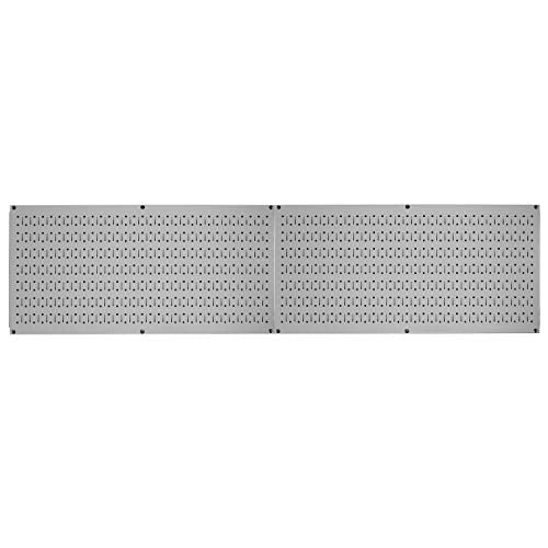 Wall Control Pegboard Rack Horizontal Metal Pegboard Garage Tool Storage Pack - Two 32-Inch Wide x 16-Inch Tall Easy To Install Peg Boards (Grey) - color: Grey