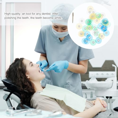 Healifty Finishing Discs with Mandrel Tooth for Composite Filling Finishing Oral Polish Tool for Front and Back 0.59 in Diameter One-Time Use - color: 40 Pcs